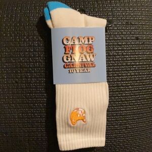 🌀🐈 Carnival 10 Year Cream & Orange Crew Socks OFWGKTA Odd Future 🐈‍⬛🛹